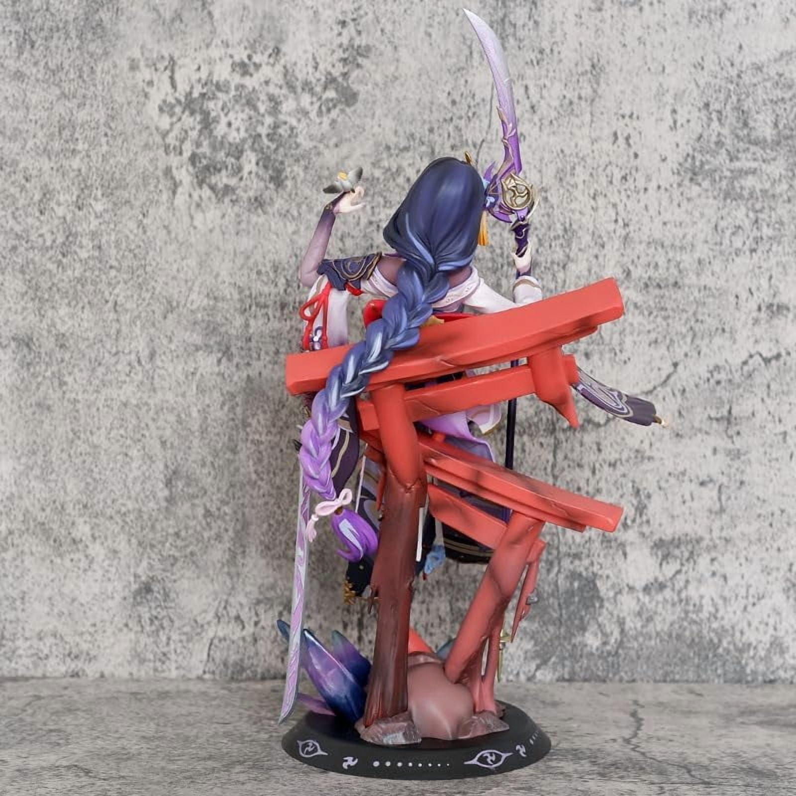 Raiden Shogun Figure Sitting Big Size Raiden Shogun Genshin Impact Anime Figures 35cm/13.8inch PVC Game Character Model Decoration Craft Gift