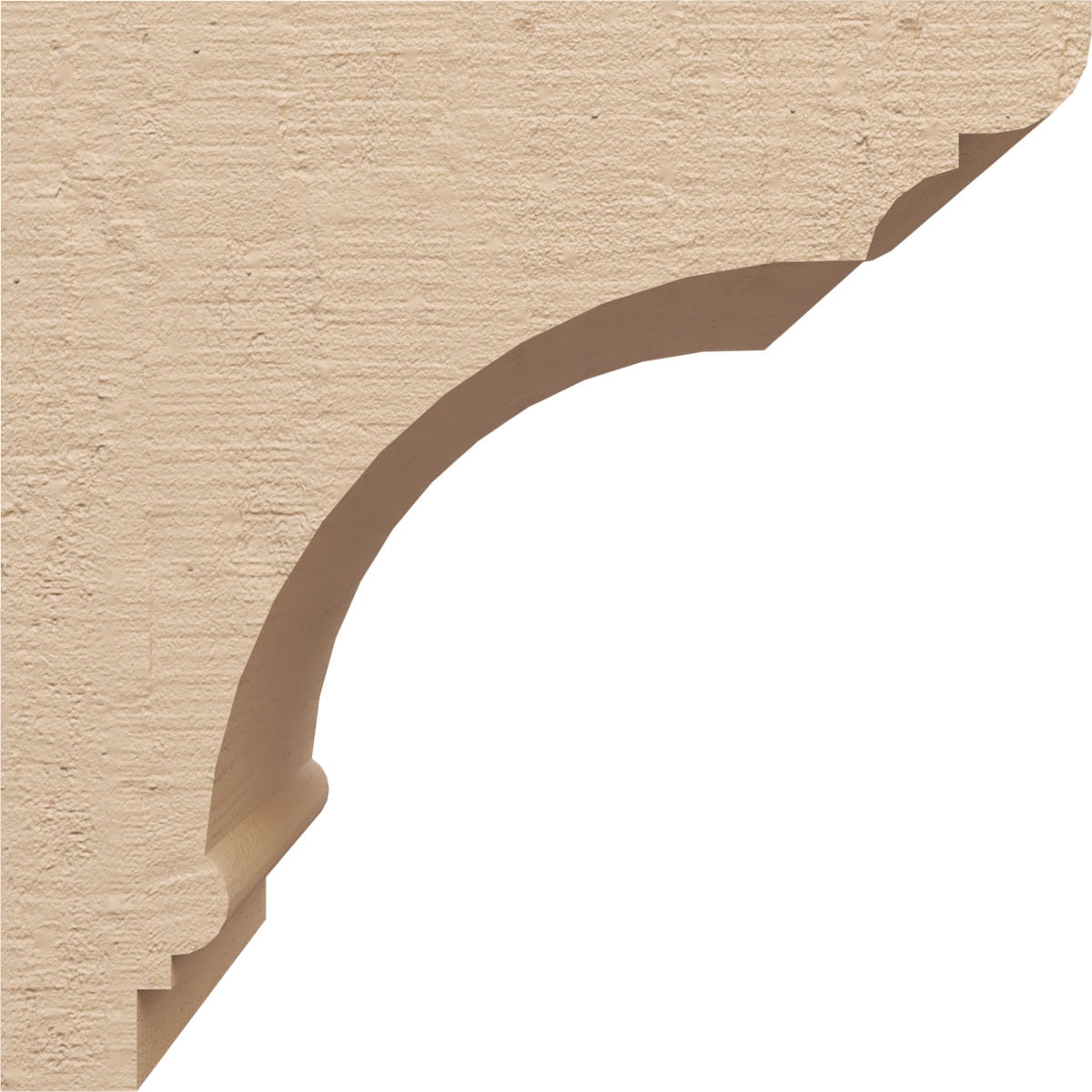 9"W x 9"D x 9"H Wide Hughes Rough Cedar Woodgrain TimberThane Corbel, Primed Tan
