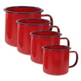 thumbnail image 5 of UPOUART 4-Piece Red Enamel Cups Set for Home Use, Tea Drinking, Coffee, and Cake Serving, 5 of 8