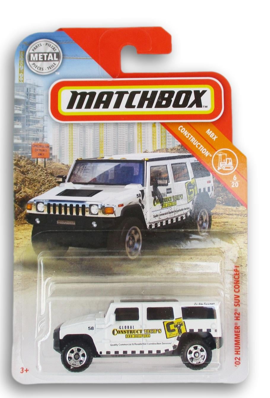 Matchbox MBX White '02 Hummer H2 SUV Concept Diecast Car 1:64 Scale ...