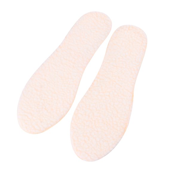 1 par de almohadillas de invierno cálidas para zapatos Plantillas de lana de imitación Cojines para zapatos deportivos Suministros para el cuidado de los pies Talla L