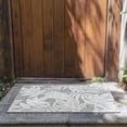 thumbnail image 3 of 2x3 Water Resistant, Small Indoor Outdoor Rugs for Patios, Front Door Entry, Entryway, Deck, Porch, Balcony | Outside Area Rug for Patio | Gray, Floral | Size: 1'11'' x 3', 3 of 7