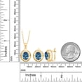 thumbnail image 2 of Gem Stone King 18K Yellow Gold Plated Silver Millennium Blue Mystic Topaz Pendant and Earrings Jewelry Set for Women | 9.00 Cttw | Gemstone November Birthstone | Oval 10X8MM | With 18 inch Chain, 2 of 3