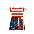 thumbnail image 3 of Abcomgle Toddler Girls 4th Of July Dress Stars Striped Graphic Patriotic Dresses Casual A-Line Fly Sleeve Skateres Cute Beach Independence Day Sundresses for Kids Girls 9-10 Years,Blue, 3 of 5