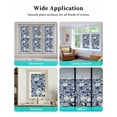 thumbnail image 6 of Window Privacy Film Navy Blue White Peony Stained Glass Window Film Decorative Sun Block Window Cover Vintage Floral Blossom Window Clings Static Adhesive Sticker for Bathroom 29.5"x118", 6 of 7