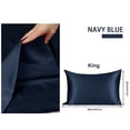 thumbnail image 4 of Silk Pillowcases + Silk Eye Cover With Gift Box King Navy Blue, 4 of 7