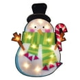 thumbnail image 1 of 23.75" Lighted Shimmering Snowman with Candy Cane Christmas Window Silhouette Decoration, 1 of 2