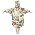 thumbnail image 2 of FORMRS Wearable Blanket Hoodie with Sleeves for Kids Cozy Flannel Sweatshirt, Small Strawberry Pattern, 2 of 7