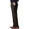 thumbnail image 2 of Haggar Mens Premium Comfort Classic Fit Pleat Expandable Waist Pant 44W x 29L Dark Chocolate, 2 of 5