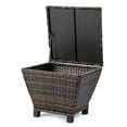 thumbnail image 4 of Tcbosik 13 Gallon Storage Side Table with Flip Lid, All-Weather PE Wicker & Steel Deck Box for Patio, Outdoor End Table with Pneumatic Rods, Brown, 4 of 8