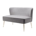 thumbnail image 6 of Costaelm Alaia 46" Wide Upholstered Velvet Love Seat Sofa, Gray, 6 of 10