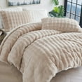 thumbnail image 5 of Rabbit Faux Fur Bubble Comforter Set Queen Size Plush Fluffy Comforter White Bedding Set Soft Cozy Warm Winter Bedding Queen Size Smoofy Velvet Bubble Fur Fuzzy Comforter Luxury Bedding 3 Pcs, 5 of 13