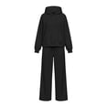 thumbnail image 7 of Lmueinov Plus Size Two Piece Sets for Women Hoodies Wide Leg Pants Outdoor Workout Lounge Set Solid Soft Fleece Long Sleeves Sweatshirts with Pockets, 7 of 7