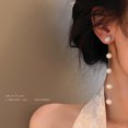 thumbnail image 4 of Pendientes colgantes con borlas largas y perlas de imitación, aretes nupciales llamativos, 4 of 5
