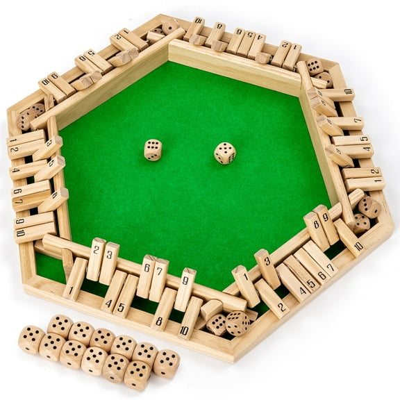 ROPODA Shut The Box Game, Upgraded Wooden Board Game for 1-6 Players