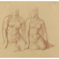 thumbnail image 3 of Alphonse Legros 15x15 Black Modern Framed Museum Art Print Titled - Study of Two Figures Seated Side by Side, 3 of 5