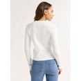 thumbnail image 3 of Sofia Jeans Women's and Women's Plus Ribbed Button Cardigan, Lightweight, Size XS-4X, 3 of 5