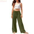 thumbnail image 2 of LYHaoo Breathable Straight Leg Pants For Kids Comfortable Casual Trousers With Elastic Waist For Girls And Boys Girls Pants(Green), 2 of 7