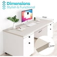 thumbnail image 4 of Kaboon Universal Table Top, 55x23.62 inch, Beige Leather, 4 of 6