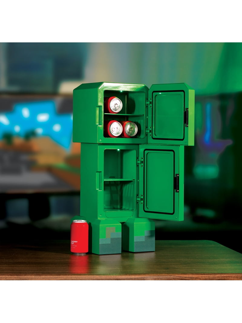 Minecraft Creeper Mini Fridge 2 Door, 8L, Green, Thermoelectric
