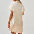 thumbnail image 5 of Fankiway Mode Femme Robe Décontractée à Boutons Col Rabattu Manches Courtes Robes Grande Taille pour Femmes Courbes Robes Midi pour Femmes Robes de Printemps pour Femmes 8642, 5 of 5