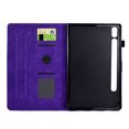 thumbnail image 5 of Embossed Folio Flip Smart Case for Samsung Galaxy Tab S9/S8/S7, Premium PU Leather Kickstand Card Slots Magnetic Auto Sleep / Wake with Pen Slot Case for Samsung Galaxy Tab S9/S8/S7, Purple, 5 of 5