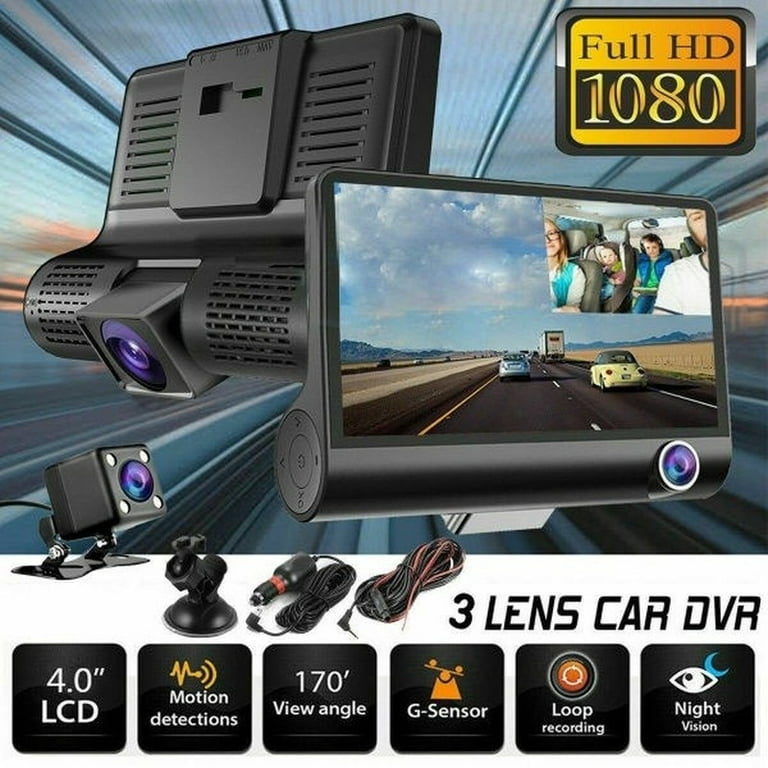 3 Lens Car DVR Camera Dash Cam G-sensor Video Recorder Dual Lens with Rear  View Camera