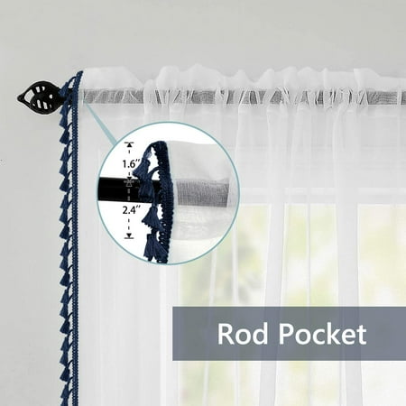 Fanshowsemi Sheer Navy Blue Curtains 84 Inch Length For Living Room Set 2 Panels Rod Pocket Window Coverings Faux Linen Nautical Masculine Ds Indigo Boys Bedroom De Canada Fanshowsemi Sheer Navy Blue Curtains 84, Navy Blue Sheer Curtains 84 Inch