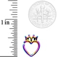 thumbnail image 2 of Body Candy Unisex 16G Rainbow Plated Steel Crown Heart Left Ear Closure Ring Daith Helix Tragus Rook 5/16", 2 of 2