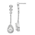 thumbnail image 3 of Sterling Silver Cubic Zirconia Teardrop Dangle Post Earrings, 3 of 7