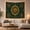 Golden Sun Lotus, variant on Complex Monochromatic Line with Personified Moon Profile, Mystical Fantasy for Space Lovers, Aesthetic Wall Decor, Mother'S Day Gift, Tapestry Wall Hanging for Dorm and Living Room