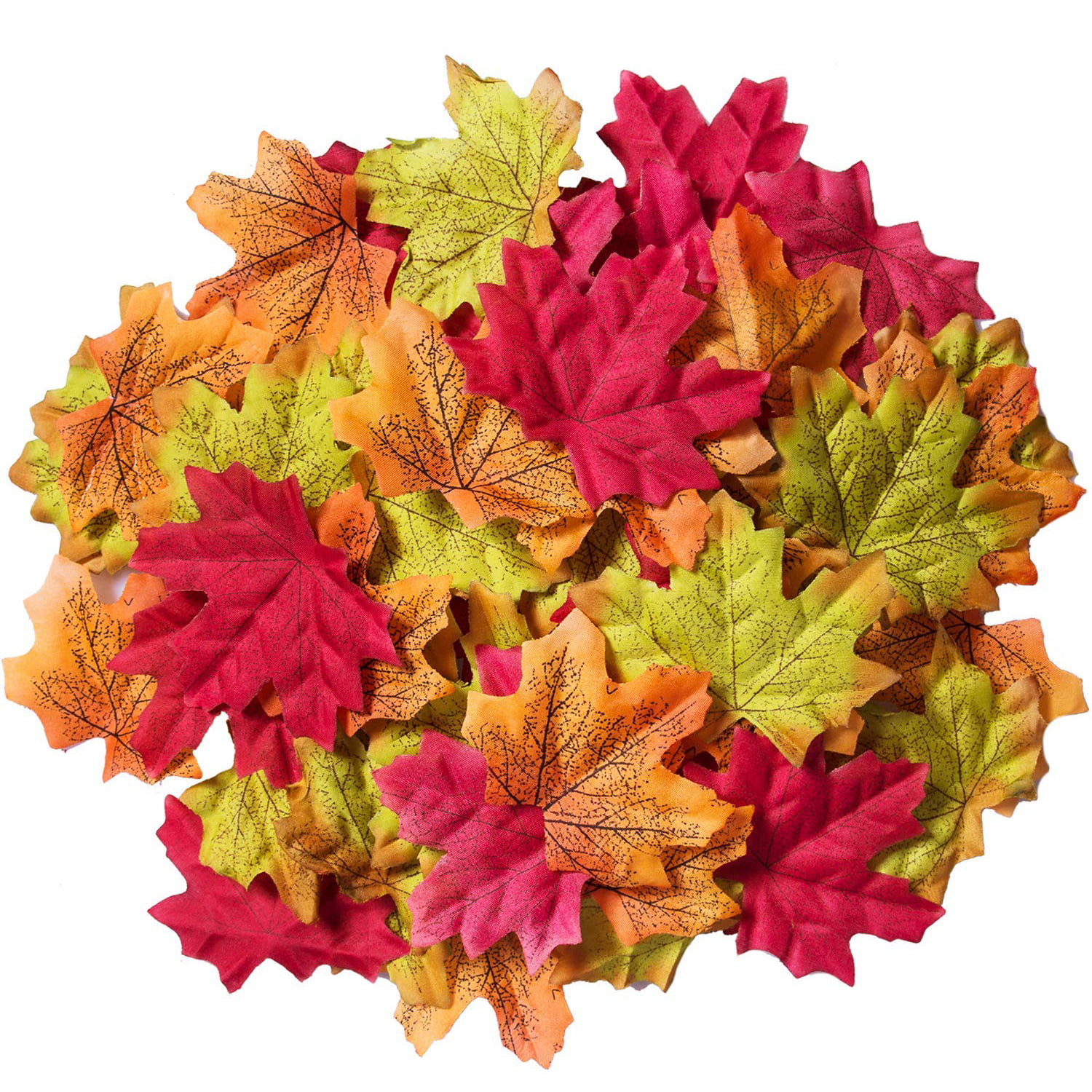 400pcs Mixed Fall Colored Artificial Maple Leaves for Weddings Decoraction Party 