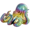 thumbnail image 6 of 11" x 7" Multi Colored Ceramic Octopus Sculpture with Rainbow Shimmer Finish, by DecMode, 6 of 10