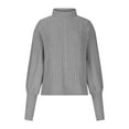thumbnail image 5 of LYXSSBYX Womens Sweaters Clearance Women Casual Solid Long Sleeve Thick Knit Pullover Crewneck Sweater Coat, 5 of 7