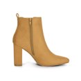 thumbnail image 3 of Unique Bargains Women's Block Heel Pointed Toe Zipper Ankle Boots, 3 of 7