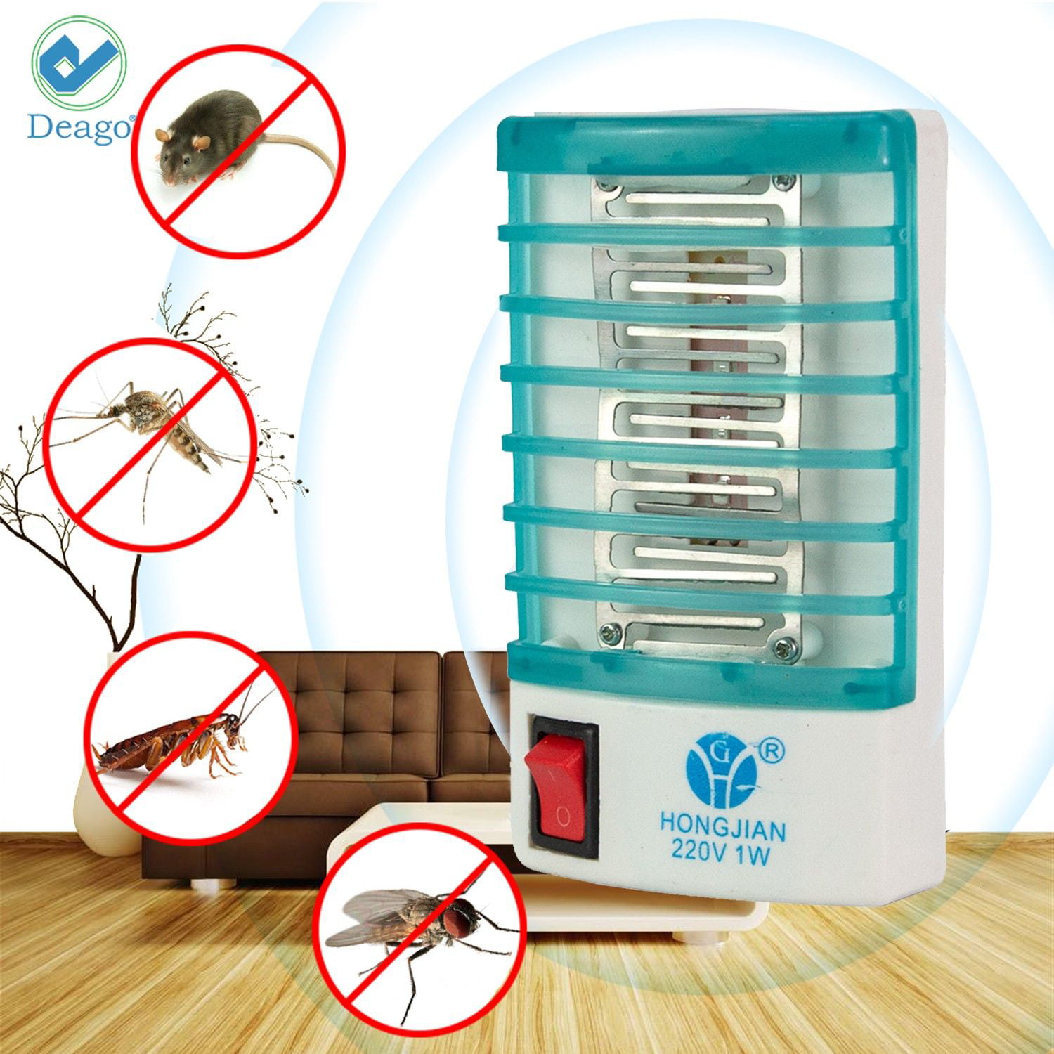 1-4pcs Indoor LED Electric Mosquito Fly Bug Insect Trap Zapper Killer Night Lamp 