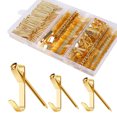 thumbnail image 1 of Mistaha Gold Metal Picture Hanging Hooks Set with 184 Pieces - Wall Decor Accessory Kit for Easy and Traceless Hanging - Includes Various Hook Sizes and Nails in Storage Box, 1 of 7