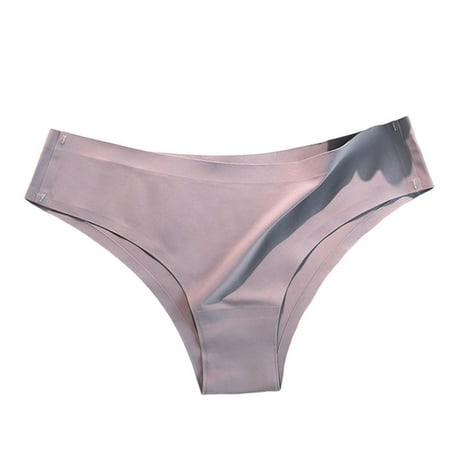 Skymirror Women Panties Seamless Mid Waist Ice Silk Good Breathability Solid Color Slim Fit Thin Quick Dry Casual Sport Underpants Lady Briefs