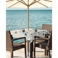 thumbnail image 3 of Fsddascl Turquoise Floral Butterfly Outdoor Tablecloth - 60x60 Inch Square Dining Table Cover, Spring Rustic Botanical Beige Waterproof Outdoor Table Cloth with Umbrella Hole & Zipper for Patio, 3 of 7