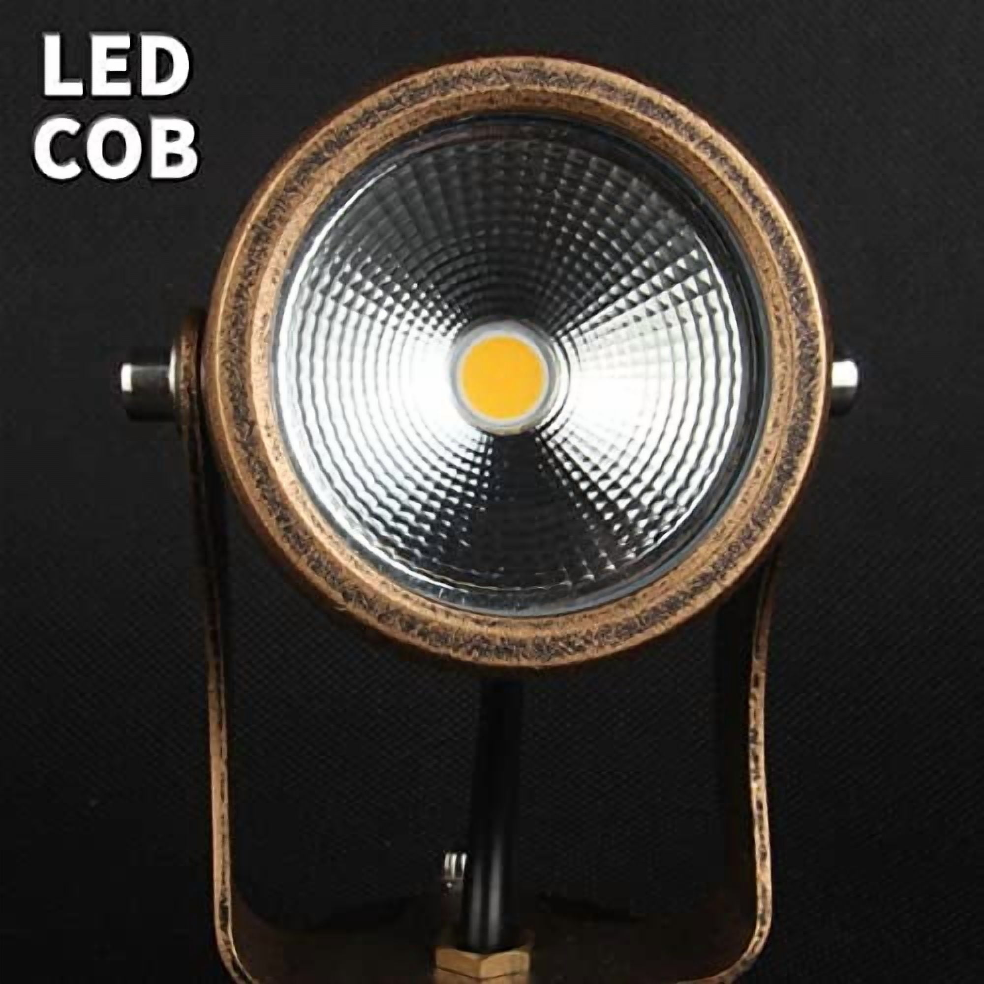 KAYYELAMP Retro Design Adjustable Angle J-Type Track Head Spot Lighting 3W Warm Light Antique Copper for Gallery Mirror Front(No Track)