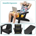 thumbnail image 6 of CHYVARY 2 Peaks Outdoor Patio Adirondack Chairs Plastic Weather-Resistant Fire Pit Recliner,Black, 6 of 8