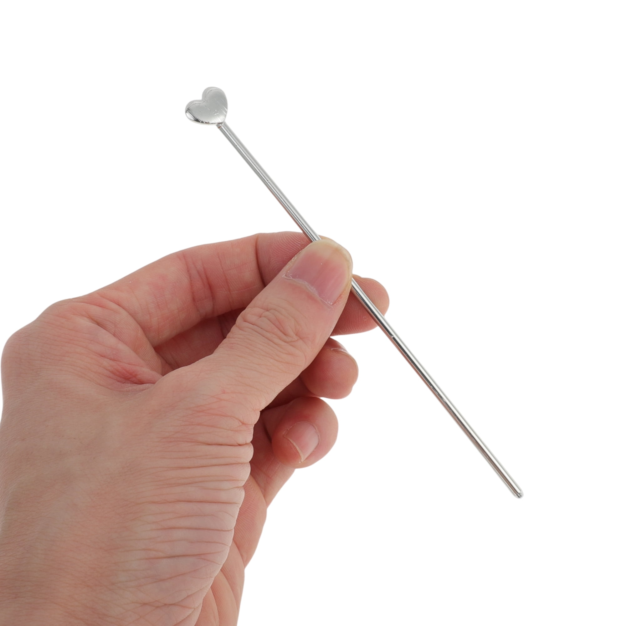 Unique Bargains Comfortable No Slip Semicircle Hair Chopstick for Women 1 Pc Silver Tone