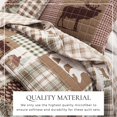 thumbnail image 2 of Juego de edredón tamaño Full/Queen de cabaña rústica con fundas, colcha reversible ligera para todas las estaciones, juegos de cama de verano con temática de cabaña (Full/Queen Hemlock Green/Brown), 2 of 5