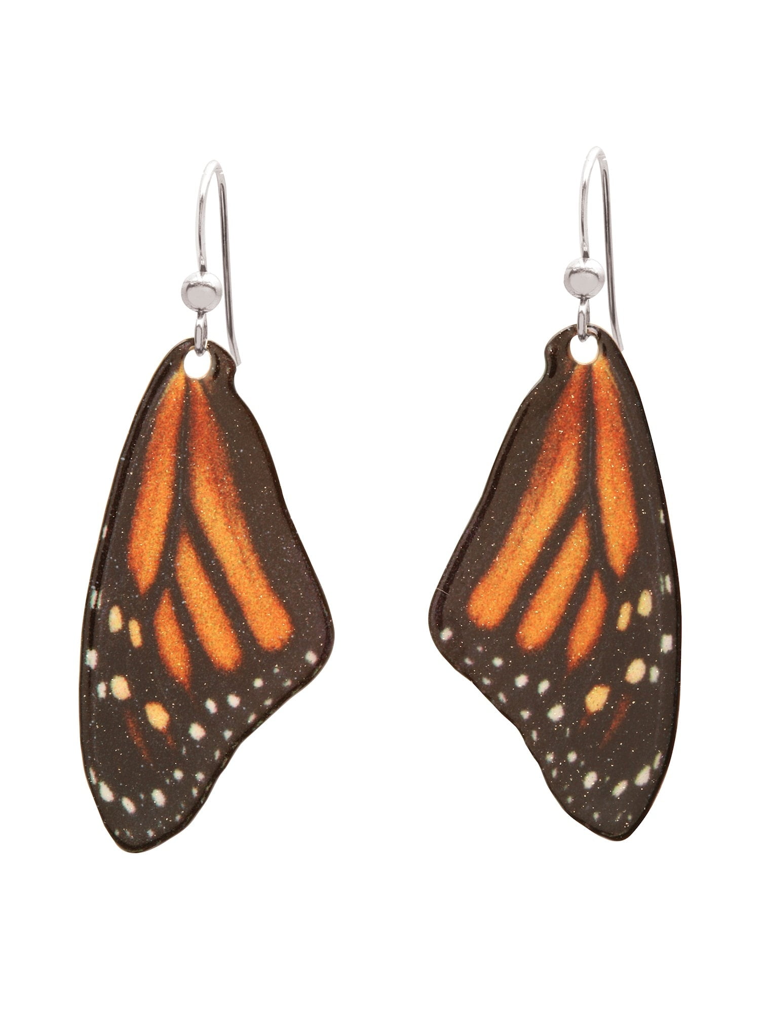 Real Painted Butterfly Wing Drop Dangle Earrings Resin Coated Handmade Jewelry