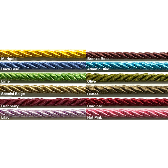 3/16" Twist Cord Rope Trimming - 18 Continuous Yards!