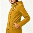 thumbnail image 6 of Jinhomg Women's Waterproof Rain Jacket Snap Zip Front Raincoat Hooded Windbreaker Quick Dry Warm Fall Jackets Outerwear for Travel Daily Commute Yellow,S, 6 of 6