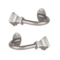 Kenney Fast Fit Easy Install Milton Square End Decorative Holdback Set for Curtains and Drapes, Antique Pewter, Set of 2