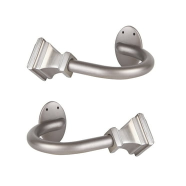 Kenney Fast Fit Easy Install Milton Square End Decorative Holdback Set for Curtains and Drapes, Antique Pewter, Set of 2