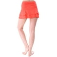 thumbnail image 3 of Women's Solid Ruffle Layered Swimsuit Beach Cover Up Skirt, Coral, S, 3 of 4
