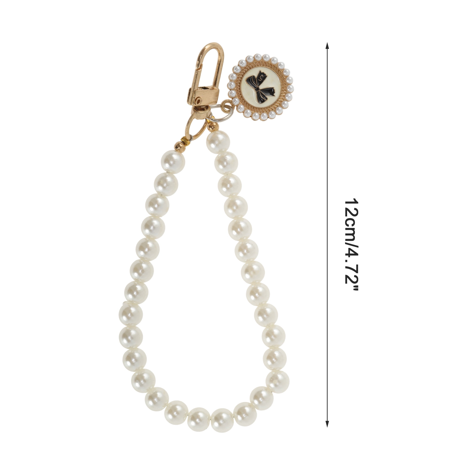 Unique Bargains Bow Faux Pearl Phone Charm Beige for Stylish and Convenient Use